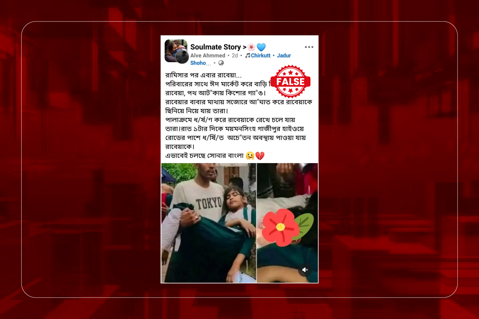 ‘রামিসার পর এবার রাবেয়া’ দাবিতে প্রচারিত ধর্ষণের ঘটনা মিথ্যা, ছবিটি বরগুনায় বজ্রপাতের ঘটনায় অসুস্থ শিক্ষার্থীর