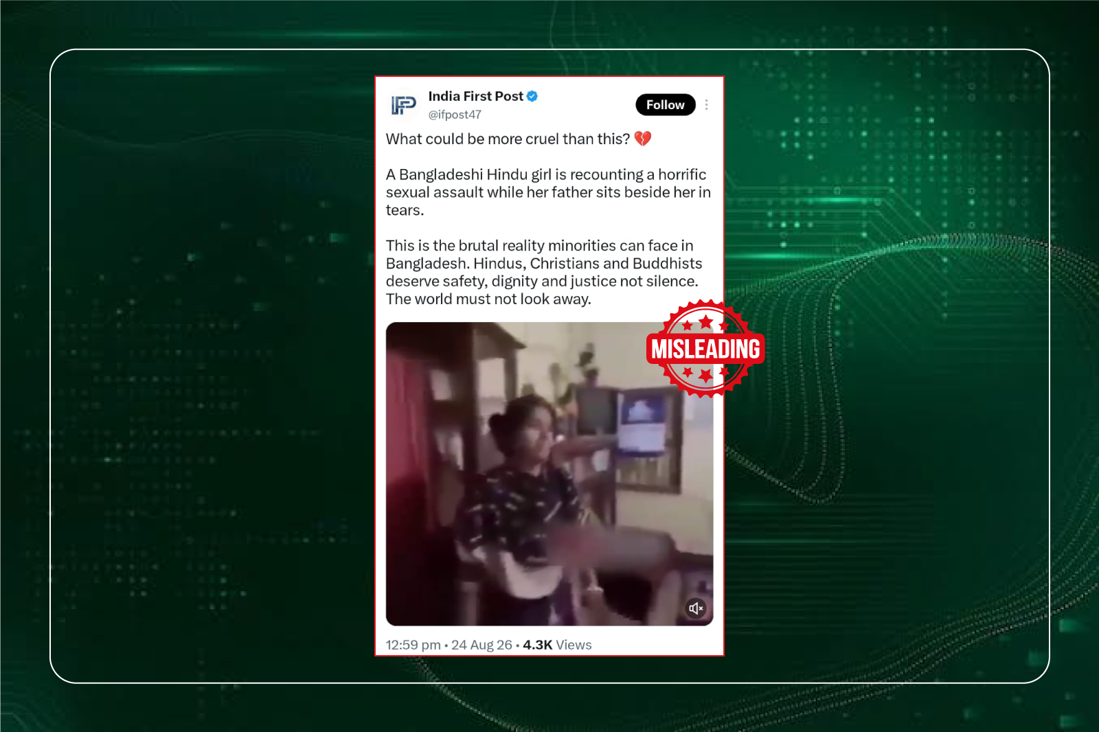 বাংলাদেশে হিন্দু তরুণীকে যৌন নির্যাতনের দাবিতে প্রচারিত ভিডিওটি ভিন্ন ঘটনার